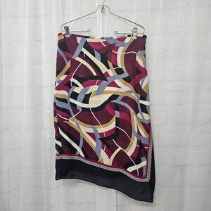 Vintage Beliza Burgundy Black Asymmetrical Skirt Artsy Retro 10